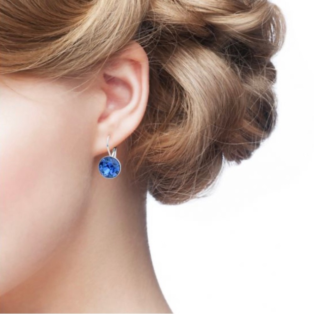 COPY - Bella Earrings with 4 Carat Sapphire
Crystals Silver Plated